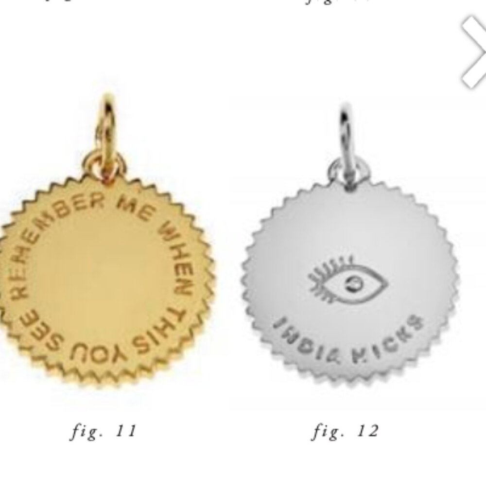 India Hicks Silver Eye Token with TWO necklace chains (18" and 32"), $116